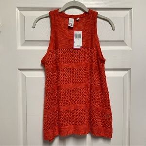 NWT Orange Loose Knit Tank Top